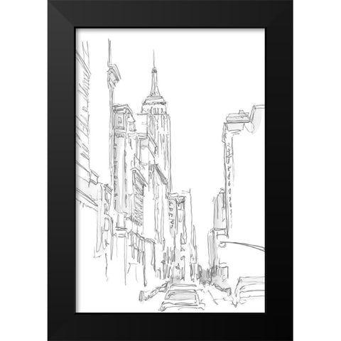 Pencil Cityscape Study III Black Modern Wood Framed Art Print by Harper, Ethan