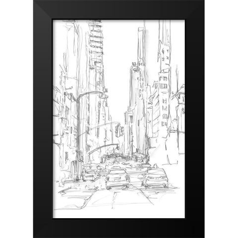 Pencil Cityscape Study IV Black Modern Wood Framed Art Print by Harper, Ethan