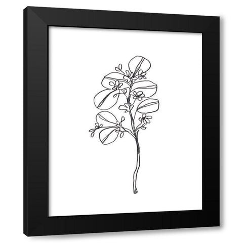 Leaf Sprig II Black Modern Wood Framed Art Print with Double Matting by Vess, June Erica