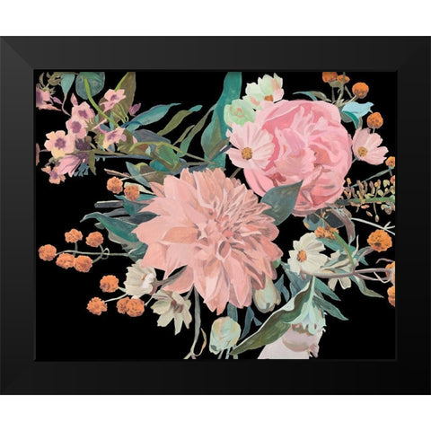 Night Blooming Flowers II Black Modern Wood Framed Art Print by Wang, Melissa