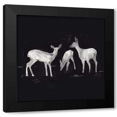 Sophisticated Whitetail I Black Modern Wood Framed Art Print with Double Matting by Green, Jacob
