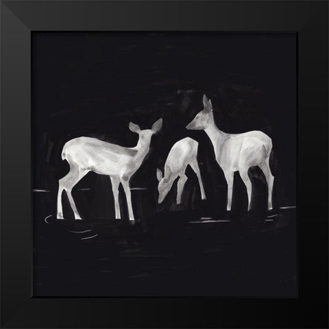 Sophisticated Whitetail I Black Modern Wood Framed Art Print by Green, Jacob