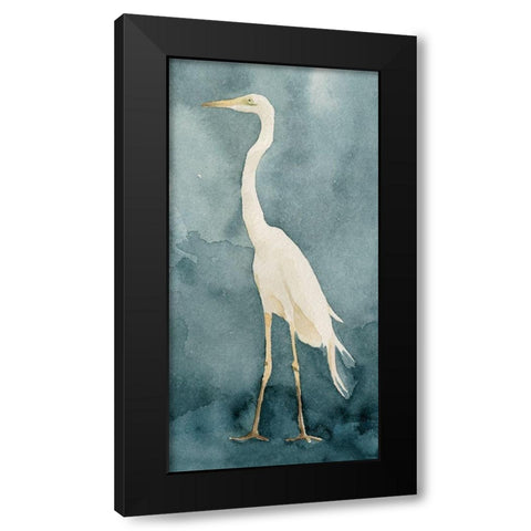 Simple Egret I Black Modern Wood Framed Art Print by Caroline, Emma