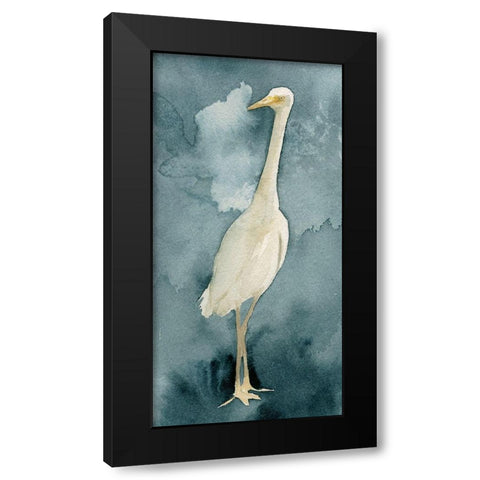 Simple Egret II Black Modern Wood Framed Art Print by Caroline, Emma