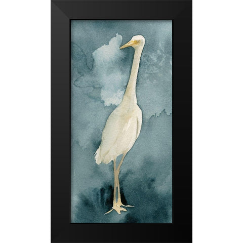 Simple Egret II Black Modern Wood Framed Art Print by Caroline, Emma