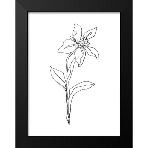 Simple Daffodil I Black Modern Wood Framed Art Print by Vess, June Erica