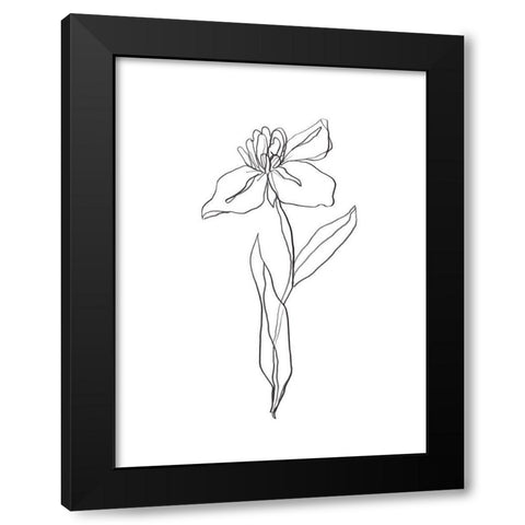 Simple Daffodil II Black Modern Wood Framed Art Print with Double Matting by Vess, June Erica