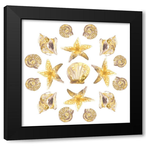 Seaside Kaleidoscope I Black Modern Wood Framed Art Print by Vess, June Erica