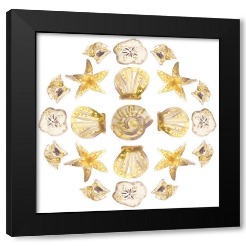 Seaside Kaleidoscope II Black Modern Wood Framed Art Print with Double Matting by Vess, June Erica