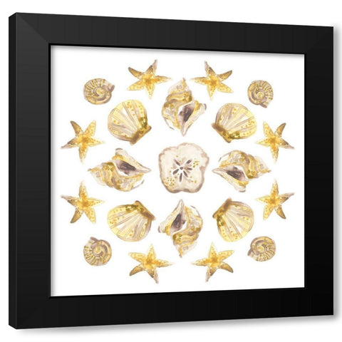 Seaside Kaleidoscope III Black Modern Wood Framed Art Print by Vess, June Erica