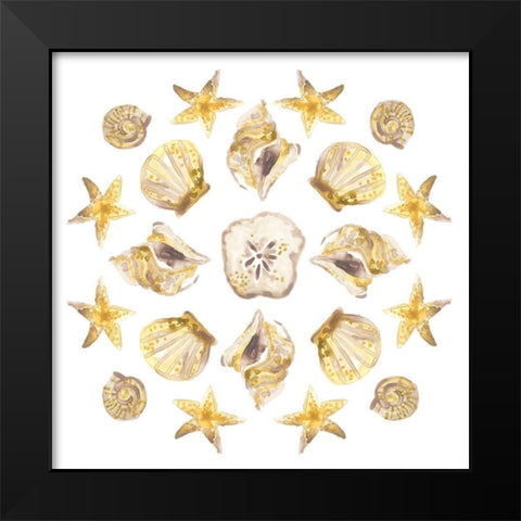 Seaside Kaleidoscope III Black Modern Wood Framed Art Print by Vess, June Erica