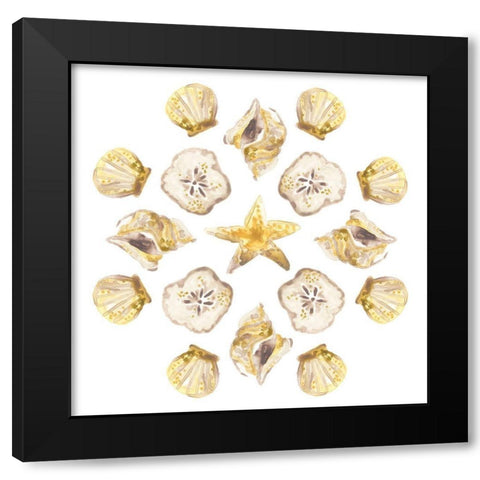 Seaside Kaleidoscope IV Black Modern Wood Framed Art Print by Vess, June Erica