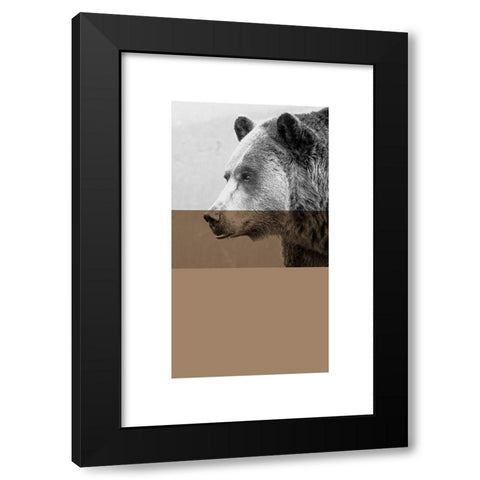 Geo Bear Black Modern Wood Framed Art Print by Jasper, Sisa