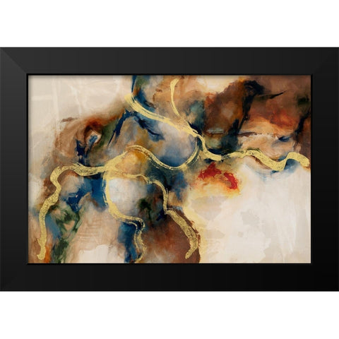 Submerge Black Modern Wood Framed Art Print by Jasper, Sisa