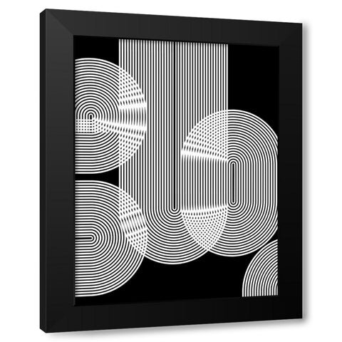 Graphic Black Shapes II Black Modern Wood Framed Art Print by Jasper, Sisa