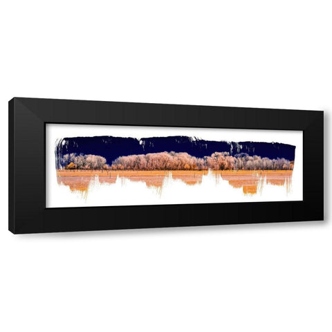 Treeline Panorama Black Modern Wood Framed Art Print by Jasper, Sisa