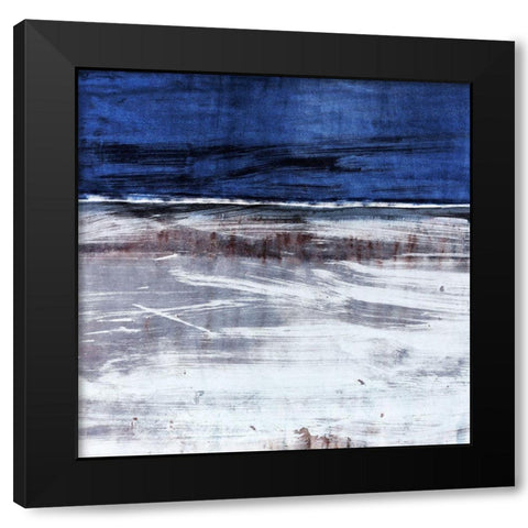 Blue Horizon Black Modern Wood Framed Art Print with Double Matting by Jasper, Sisa