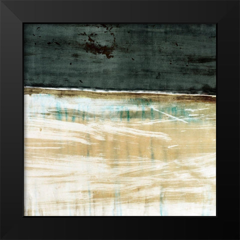Green Horizon Black Modern Wood Framed Art Print by Jasper, Sisa