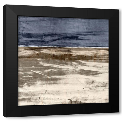 Grey Horizon Black Modern Wood Framed Art Print by Jasper, Sisa
