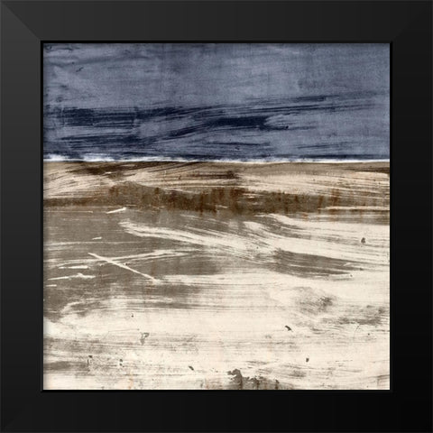 Grey Horizon Black Modern Wood Framed Art Print by Jasper, Sisa