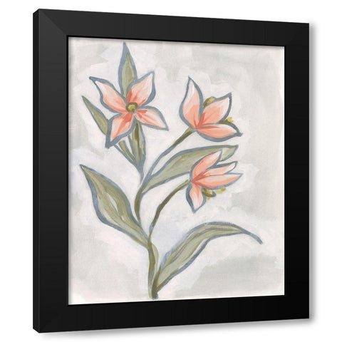 Petal Impasto I Black Modern Wood Framed Art Print with Double Matting by Vess, June Erica