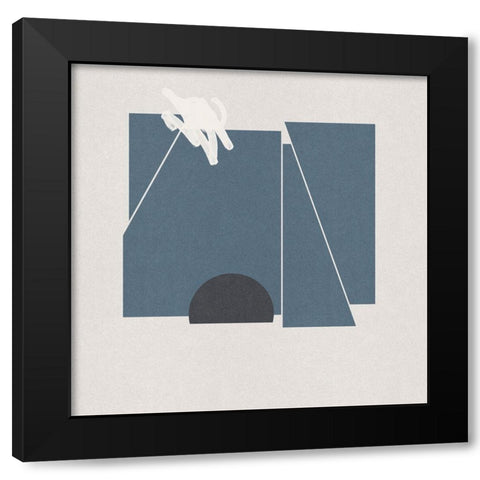 Blue Felt II Black Modern Wood Framed Art Print by Green, Jacob