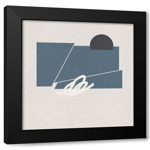 Blue Felt III Black Modern Wood Framed Art Print by Green, Jacob