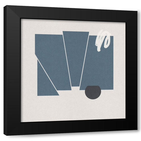 Blue Felt IV Black Modern Wood Framed Art Print with Double Matting by Green, Jacob