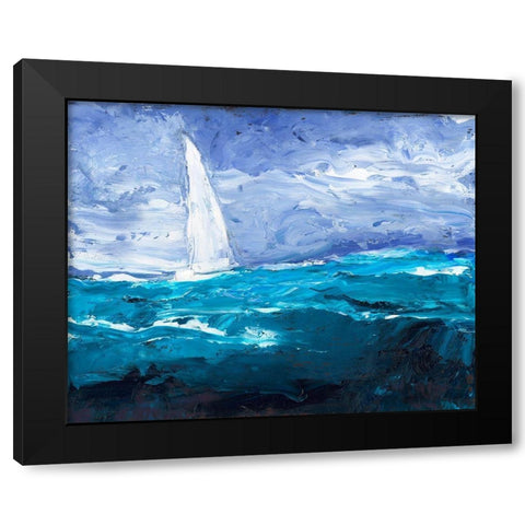 Sail Ho II Black Modern Wood Framed Art Print with Double Matting by Longley, Alicia