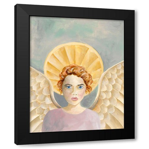 Angels Among Us II Black Modern Wood Framed Art Print with Double Matting by Moore, Regina