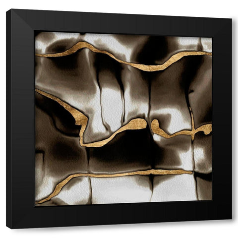 Golden Shimmer II Black Modern Wood Framed Art Print by Saunders, Alonzo