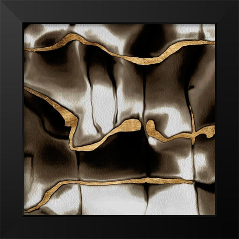 Golden Shimmer II Black Modern Wood Framed Art Print by Saunders, Alonzo