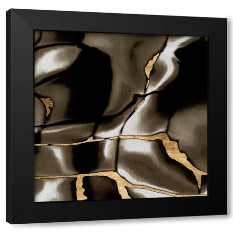 Golden Shimmer III Black Modern Wood Framed Art Print with Double Matting by Saunders, Alonzo