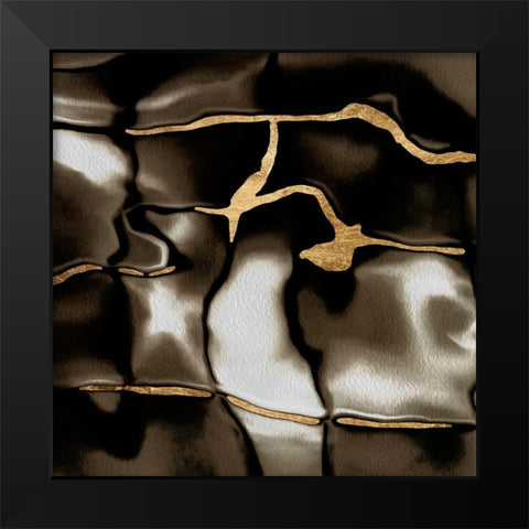 Golden Shimmer IV Black Modern Wood Framed Art Print by Saunders, Alonzo