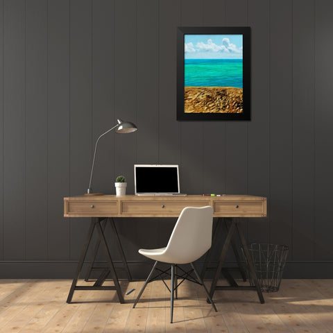 Rocky Beachside I Black Modern Wood Framed Art Print by Saunders, Alonzo