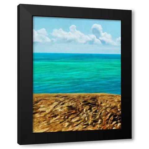 Rocky Beachside I Black Modern Wood Framed Art Print by Saunders, Alonzo