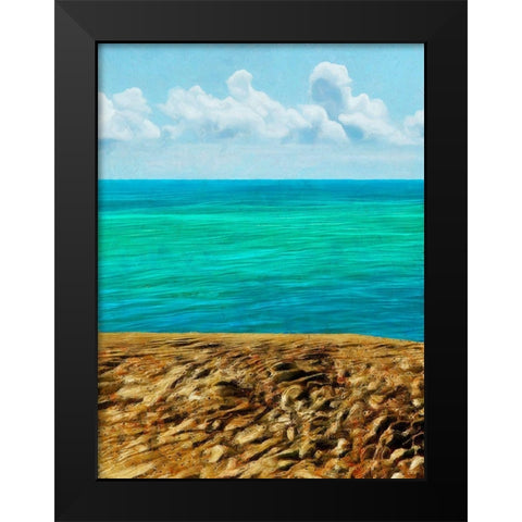 Rocky Beachside I Black Modern Wood Framed Art Print by Saunders, Alonzo