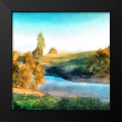 Down Stream I Black Modern Wood Framed Art Print by Saunders, Alonzo