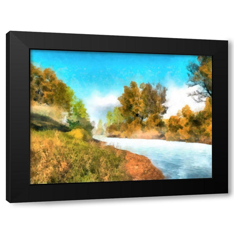 Down Stream IV Black Modern Wood Framed Art Print by Saunders, Alonzo