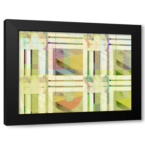 Yellow Curves I Black Modern Wood Framed Art Print by Cartissi