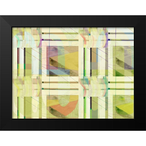 Yellow Curves I Black Modern Wood Framed Art Print by Cartissi