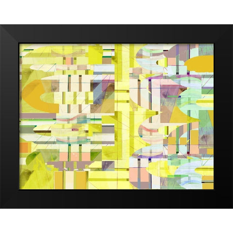 Yellow Curves II Black Modern Wood Framed Art Print by Cartissi