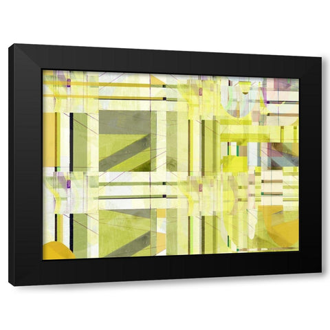 Yellow Curves III Black Modern Wood Framed Art Print by Cartissi