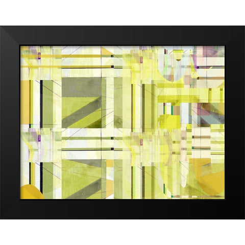 Yellow Curves III Black Modern Wood Framed Art Print by Cartissi