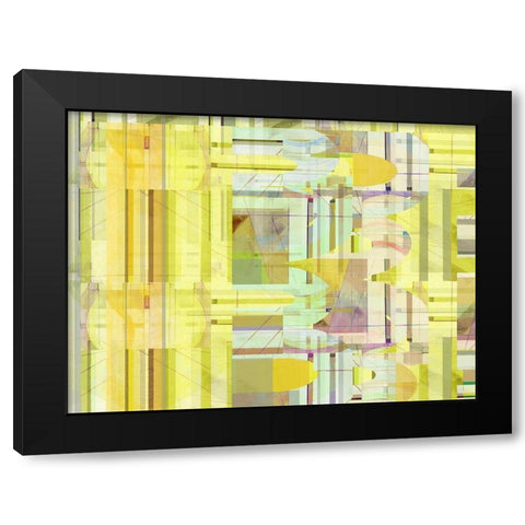 Yellow Curves IV Black Modern Wood Framed Art Print by Cartissi