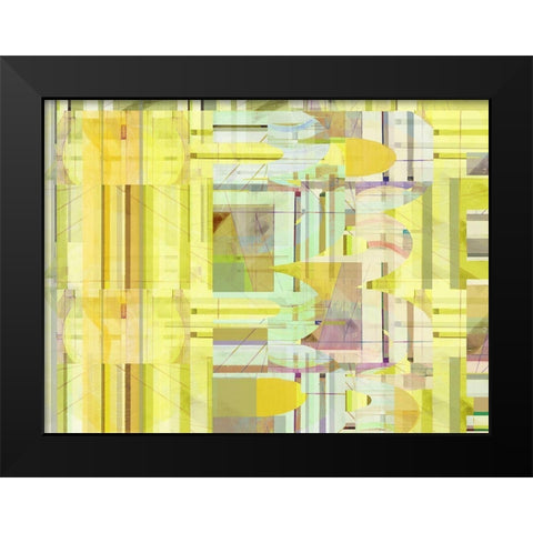 Yellow Curves IV Black Modern Wood Framed Art Print by Cartissi