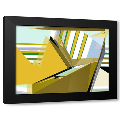 Yellow Mountains I Black Modern Wood Framed Art Print with Double Matting by Cartissi