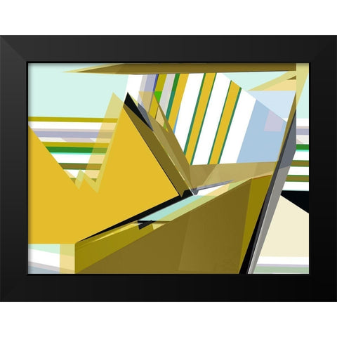 Yellow Mountains I Black Modern Wood Framed Art Print by Cartissi