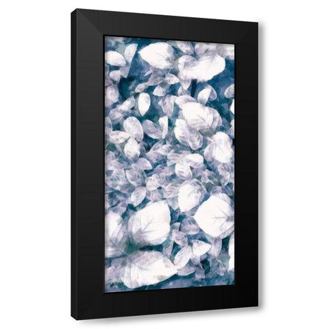 Blue Shaded Leaves VI Black Modern Wood Framed Art Print by Saunders, Alonzo