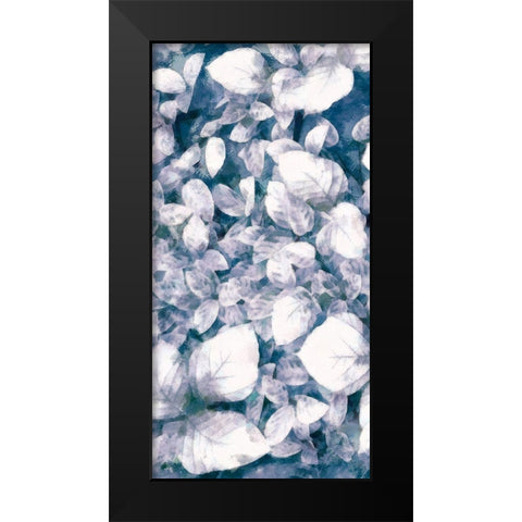 Blue Shaded Leaves VI Black Modern Wood Framed Art Print by Saunders, Alonzo